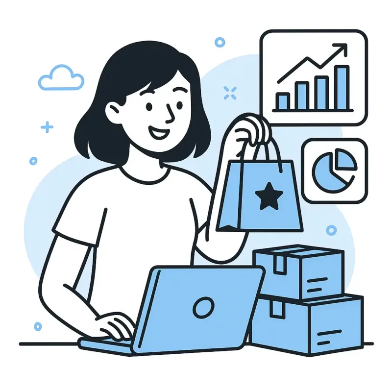 Illustration som visar identifiering av storsäljande produkter med hjälp av data